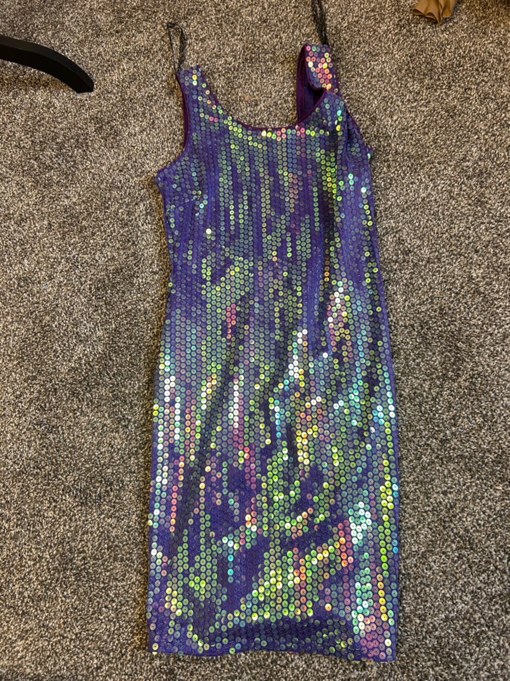 Vintage Glenrob Iridescent Purple Sequin Mini Dress 90’s